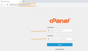 cPanel Log masuk.